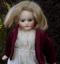 GORGEOUS SOLID DOMED HEAD ANTIQUE DOLL WITH DAMAGE