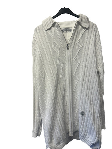 Blue willi white - white, knit