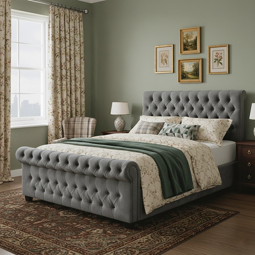 Bespoke sleigh bed frame - bespoke,