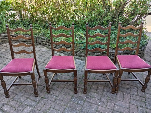 Set four oak ladderback - a,