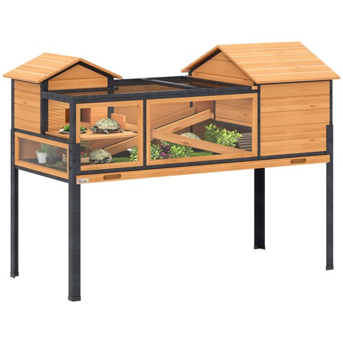 Pawhut wooden tortoise house - pawhut,