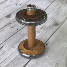 Rare Vintage Mill Bobbin Wooden/Metal Removable Top - Industrial Sewing Spool