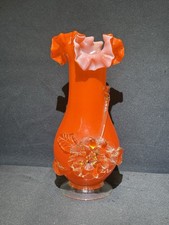 Murano Orange Frilly Rim Glass