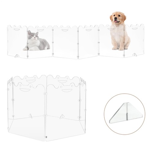 6pcs acrylic dog playpen cage - 6pcs,