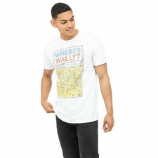 Official Where's Wally Mens Beach T-Shirt White S - XXL