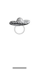 Sombrero FT246 3x1.3cm Pewter on Brooch drop hoop Holder Glasses, Pen, ID 