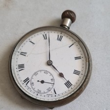 Antique Metal gents Swiss made Pocket Watch 