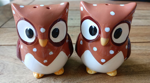 Ceramic pottery quirky owl set - ceramic,