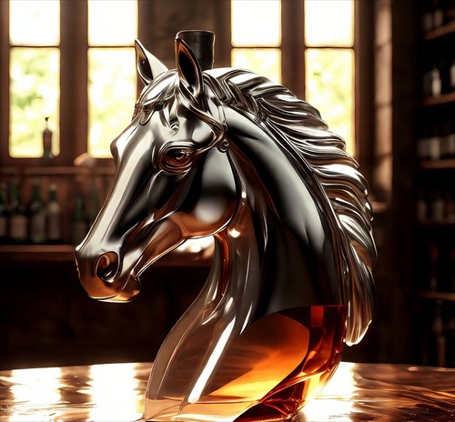 Stylish horse head - horse, whiskey