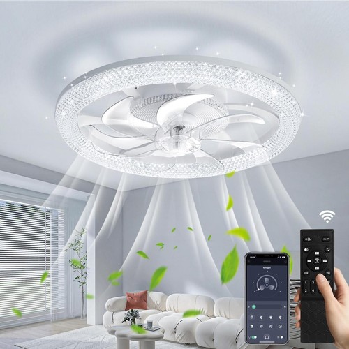 Large led ceiling fan with - ceiling,