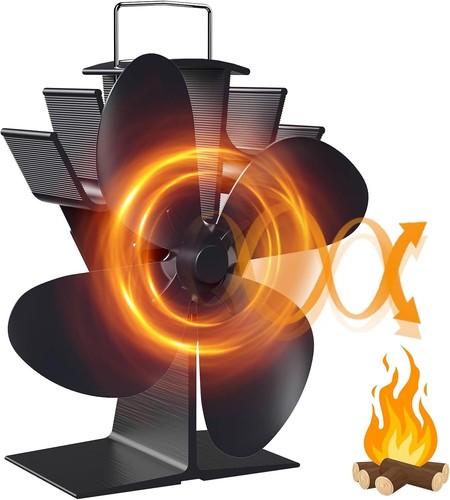 Heat powered blade fan for - 4,