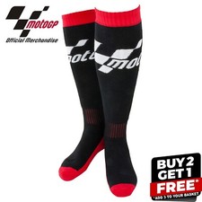 MotoGP Black Winter Motorcycle Socks Black Red Thermal Knee Length Boot Socks