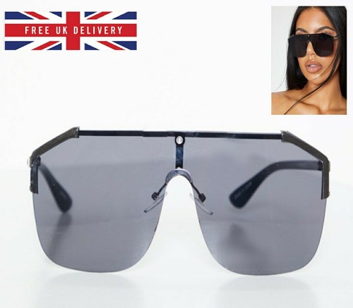 Black oversized sunglasses - black,