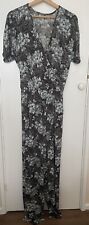 Kim & Co Brown Floral Print Full Length Jersey Jumpsuit Size M/M