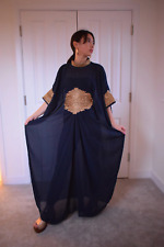 Morrocan Kaftan Navy abaya bohemian dress embroidery dress one size S to XXL one