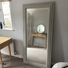 Fabulous large Full Length Grey  Painted Pine Wooden  Wall or Lean Mirror