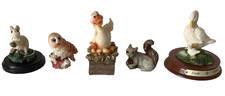Figurines Ducks Owl Fieldmouse Squirrel Bundle of 5 Vintage Small