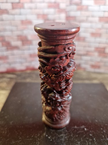 Netsuke style rosewood dragon - style,