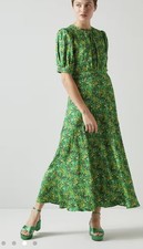 BNWOT LK Bennett Green JEM Floral Midi Dress  size 14