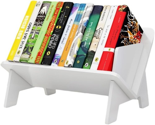 White desktop bookcase kids - white,