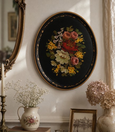Vintage 1950 large toleware - 1950's,