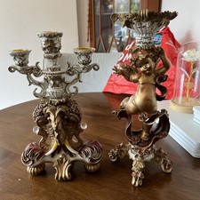 Vintage candle holder - candle,