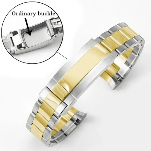 Stainless steel oyster strap - steel,