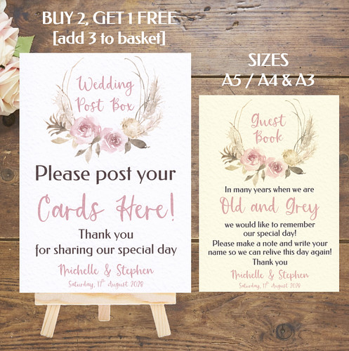 Boho personalised wedding post - wedding,