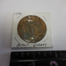WWII ERA OLYMPICS MEDAL MEDALLION TOKEN 1936 OLYMPIADE XI BERLIN GERMANY BRONZE 