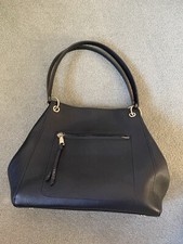 Principles Debenhams Faux Leather Tote Bag Black with Tan Handles