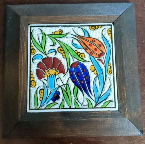 Wood framed hand painted - wood,