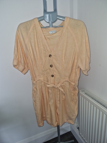 Ladies apricot linen - linen, playsuit