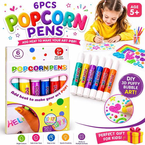 6pcs magic popcorn pens diy - 6pcs, 3d
