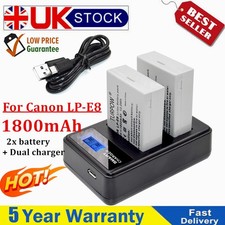 2× LP-E8 Battery & Dual Charger For Canon EOS 700D 600D 550D 650D Rebel T2i T5i