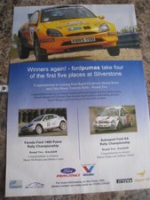 FORD PUMAS WINNERS AGAIN SILVERSTONE MARTIN ROWE CHRIS WO 2001 ADVERT A4 FILE 11