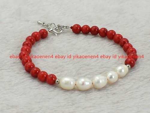 Natural 6mm red coral - natural,