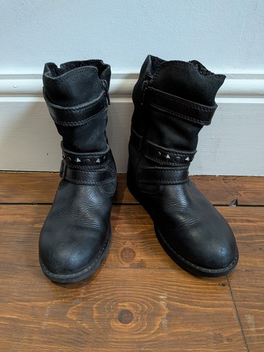 Ecco black leather and - leather, suede