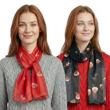 Christmas Scarf Satin Robin Bird Christmas Scarves for Men Women
