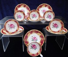 Paragon 1930's English Roses Cabinet Cups & Saucers  @Set of 6@