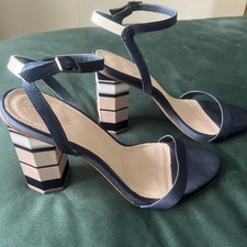 Navy / Cream Next Sandals Size
