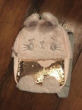 Accessorize girls bella bunny rabbit fluffy backpack with reversible sequins