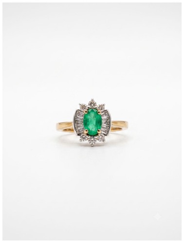 9ct yellow gold emerald - yellow,