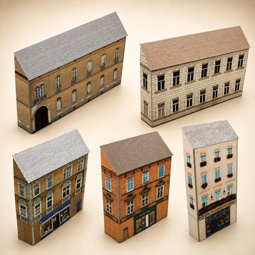 Gauge low relief buildings - oo,