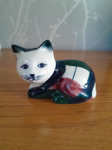 Ceramic tartan cat pepper pot - ceramic,