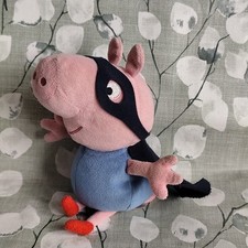 Ty Beanie Babies Peppa Pig George Pig Superhero Cape & Mask - Soft Toy Plush 6"