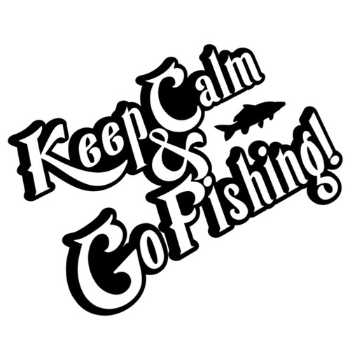Keep calm fishing sticker - &, go