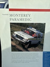 Vauxhall Special Vehicles Police Monterey Paramedic Car Sales Info Brochure 1996