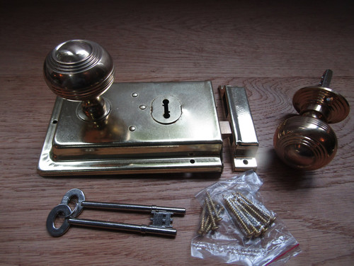Solid brass rim knob 6 - solid,