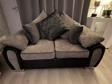 Black and Grey Two Seater Sofa
