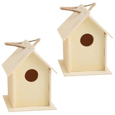 2Pcs Paintable Wooden Bird